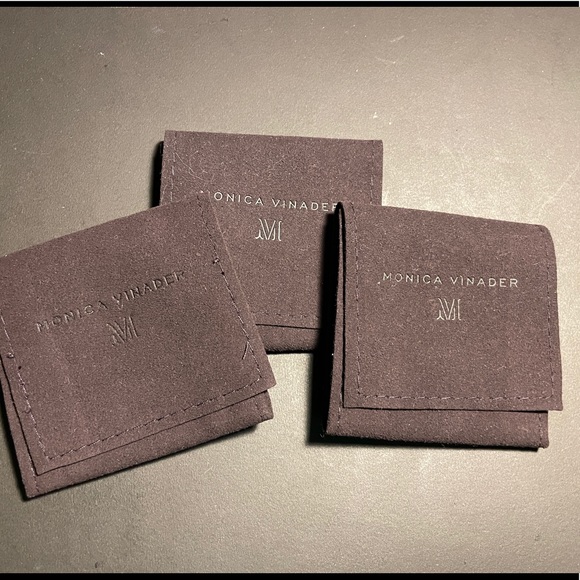 BUNDLE Of mixed sizes MONICA VINADER jewelry gift boxes, felt pouches, gift bag - Picture 6 of 8